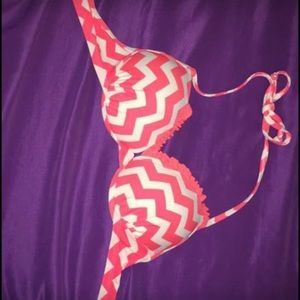 Pink chevron swim suit top